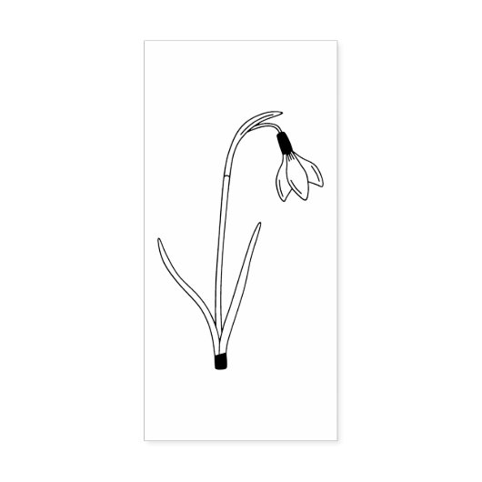 Botanische Sneeuwdruppel Line Art Bloem Rubberstempel (Afrduk)