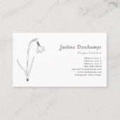 Botanische Sneeuwdruppel Line Art Bloem Visitekaartje (Voorkant)