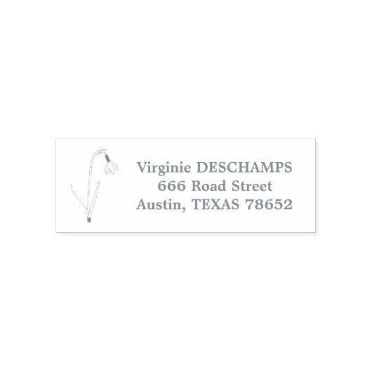 Botanische Sneeuwdruppel Line Art Bloem Zelfinktende Stempel (Design)