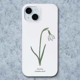Botanische Sneeuwdruppelpastel Bloem iPhone 15 Case