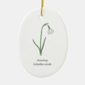Botanische Sneeuwdruppelpastel Bloem Keramisch Ornament (Voorkant)