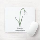 Botanische Sneeuwdruppelpastel Bloem Muismat (Met muis)