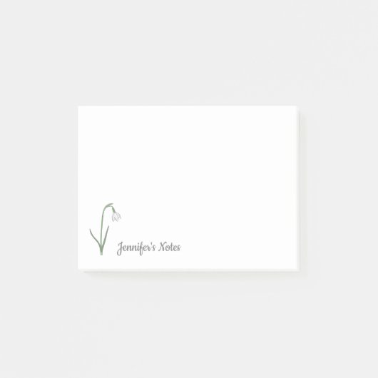 Botanische Sneeuwdruppelpastel Bloem Post-it® Notes (Voorkant)