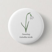 Botanische Sneeuwdruppelpastel Bloem Ronde Button 5,7 Cm (Voorkant)