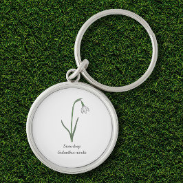 Botanische Sneeuwdruppelpastel Bloem Sleutelhanger