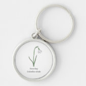 Botanische Sneeuwdruppelpastel Bloem Sleutelhanger (Voorkant)