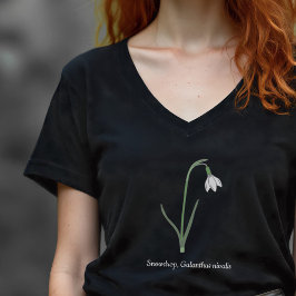 Botanische Sneeuwdruppelpastel Bloem T-shirt