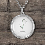 Botanische Sneeuwdruppelpastel Flower Ketting<br><div class="desc">Een Ketting met een Botanical Snowdrop Flower illustratie in pastelkleuren en een aanpasbare tekst: perfect voor een verjaardagscadeau. Het is de geboortebloem van januari en de bloem van Steenbok.</div>