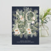 Botanische sneeuwkerstKaart op de Noel Winter Pine (Staand voorkant)