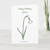 Botanische Snowdrop Pastel Flower Verjaardag Kaart (Voorkant)