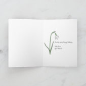Botanische Snowdrop Pastel Flower Verjaardag Kaart (Binnen)