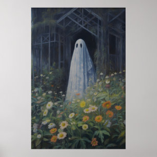 Botanische spookkunstprint vintage broeikas poster