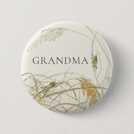 Botanische sprinkhaan baby shower familie speld ronde button 5,7 cm