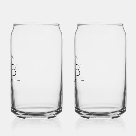 Botanische stam Bruiloft Monogram Blikvorm Glas (Links)