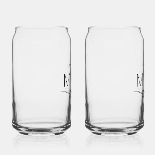 Botanische stam Bruiloft Monogram Blikvorm Glas (Rechts)