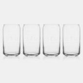 Botanische stam Bruiloft Monogram Blikvorm Glas (Achterkant)