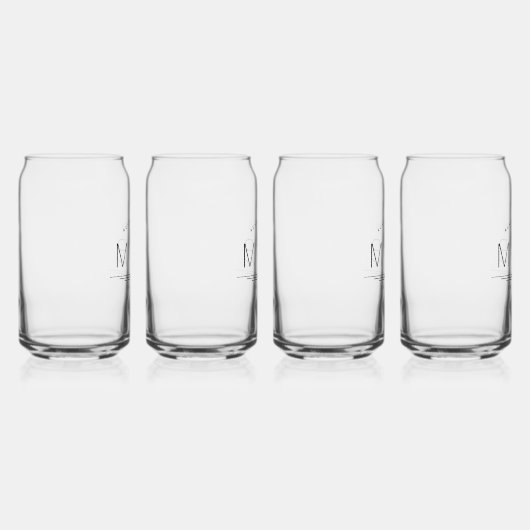 Botanische stam Bruiloft Monogram Blikvorm Glas (Rechts)