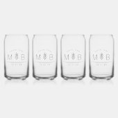 Botanische stam Bruiloft Monogram Blikvorm Glas (Voorkant)
