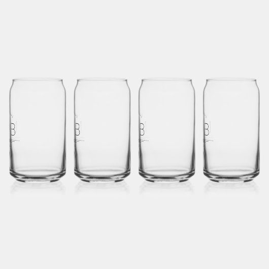 Botanische stam Bruiloft Monogram Blikvorm Glas (Links)