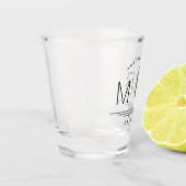 Botanische stam Bruiloft Monogram Shot Glas (Links)