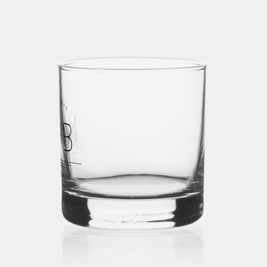 Botanische stam Bruiloft Monogram Whisky Glas (Links)