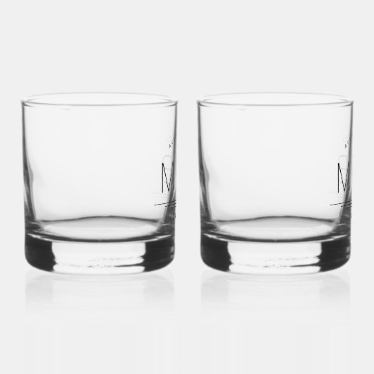 Botanische stam Bruiloft Monogram Whisky Glas (Rechts)
