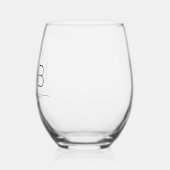 Botanische stam Bruiloft Monogram Wijnglas Zonder Voet (Links)