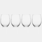 Botanische stam Bruiloft Monogram Wijnglas Zonder Voet (Links)