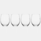 Botanische stam Bruiloft Monogram Wijnglas Zonder Voet (Rechts)