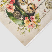 Botanische Steampunk Aziatische Vrouw BJ1 Decoupag Tissuepapier (Detail)