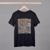  botanische stempel met bloemen en paddenstoel t-shirt