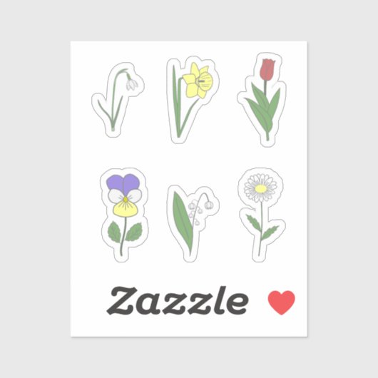 Botanische Stickers met bloemen (Vel)