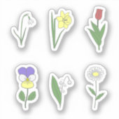 Botanische Stickers met bloemen (Voorkant)