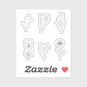 Botanische Stickers voor vloerbedekking (Vel)