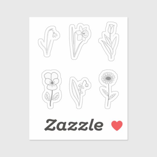 Botanische Stickers voor vloerbedekking (Vel)