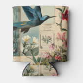 Botanische stijl collage ontwerp blikjeskoeler (Voorkant)