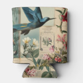 Botanische stijl collage ontwerp blikjeskoeler (Achterkant)