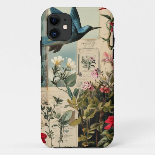 Botanische stijl collage ontwerp Case-Mate iPhone case (Achterkant)
