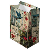 Botanische stijl collage ontwerp medium cadeauzakje (Voorkant Gekanteld)