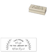 Botanische stijlvolle aangepaste bibliotheek boek  rubberstempel (Gestempeld)