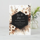 Botanische stijlvolle rustieke bruiloft save the date (Staand voorkant)