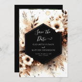 Botanische stijlvolle rustieke bruiloft save the date (Voorkant / Achterkant)