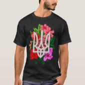 Botanische stilstand en Oekraïense trident tryzub  T-shirt (Voorkant)