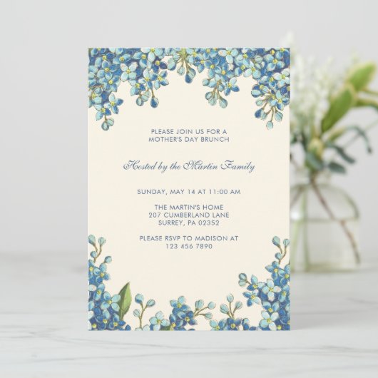 Botanische Stippen Moederdag Brunch Invitation Kaart (Staand voorkant)