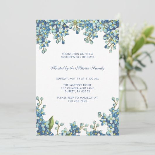 Botanische Stippen Moederdag Brunch Invitation Kaart (Staand voorkant)