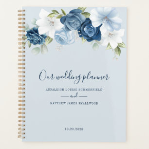 Botanische Stof Blauw Groene Huwelijk Planner