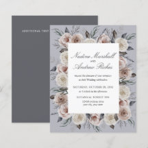Botanische Stof Roze Grijs Goth Romantische Trouwd