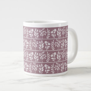 Botanische Stof Roze Mauve Bloemstuk Tuin Kunst Grote Koffiekop