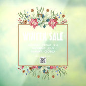 Botanische stoffen Winterverkoop Venster Kolen Raamsticker (Vel 3)