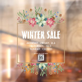 Botanische stoffen Winterverkoop Venster Kolen Raamsticker (Vel 2)